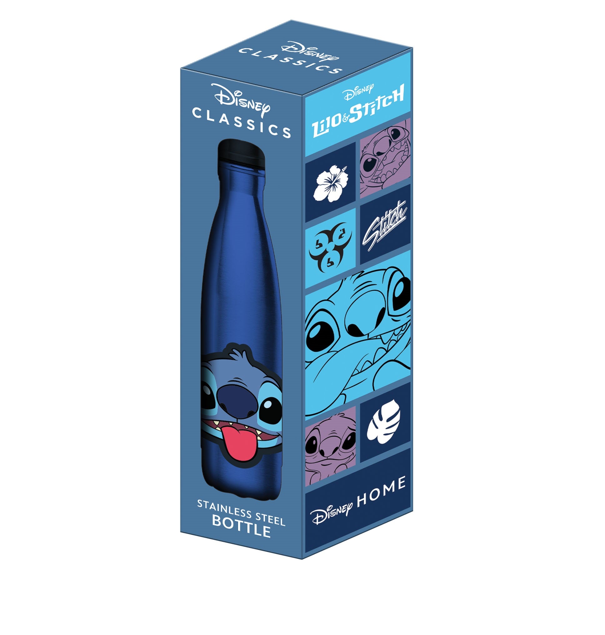 Disney - Bouteille d'eau en acier inoxydable Stitch - 500ml - flash vidéo