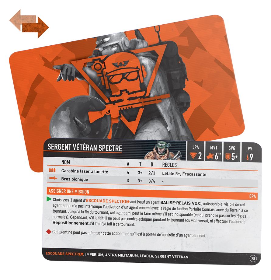 Kill Team™: Escouade Spectre – Cartes Techniques