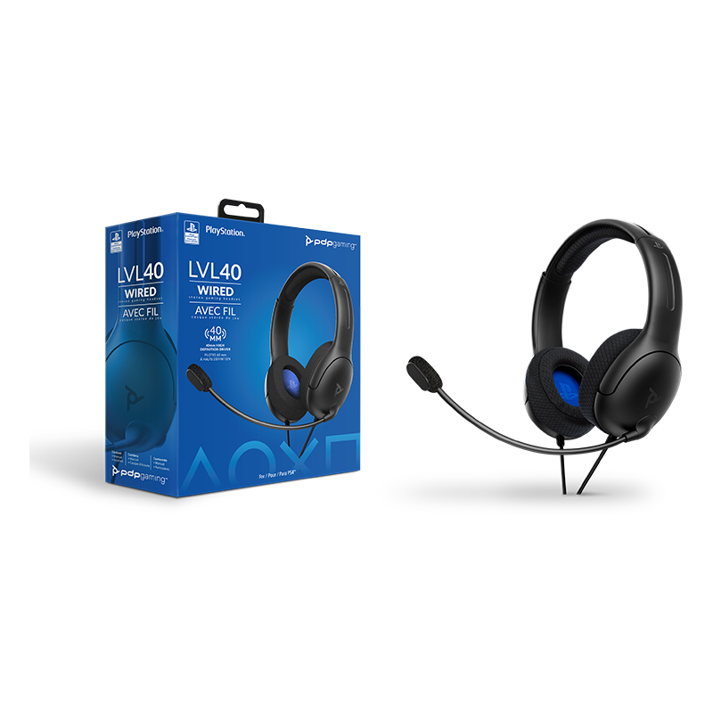 PDP - Casque de jeu stéréo filaire Airlite Noir pour PS5, PS4 et Windows 10/11
