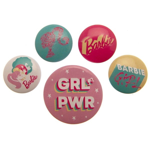 Mattel - Barbie - "GRL POWER" Pack de 5 Badges - flash vidéo