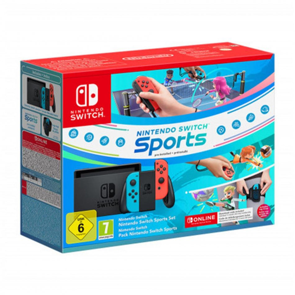 Nintendo Switch with Joy-Con Pair Neon Red & Blue + Nintendo Sports Set + 12 months Nintendo Switch Online - flash vidéo
