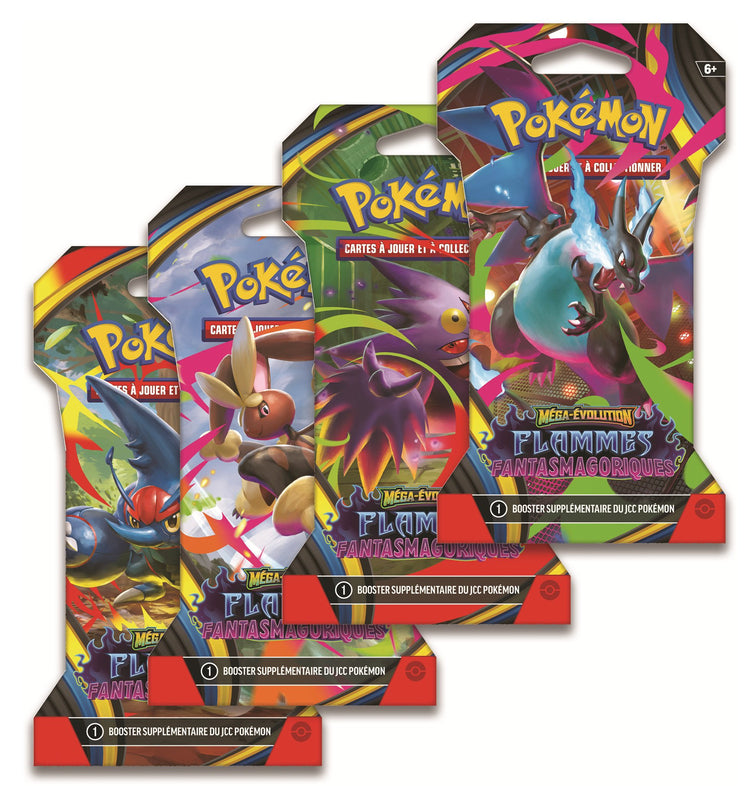 Pokémon JCC - Méga-Évolution - Pack de Booster Blister ME02 Flammes Fantasmagoriques (1 Booster aléatoire)