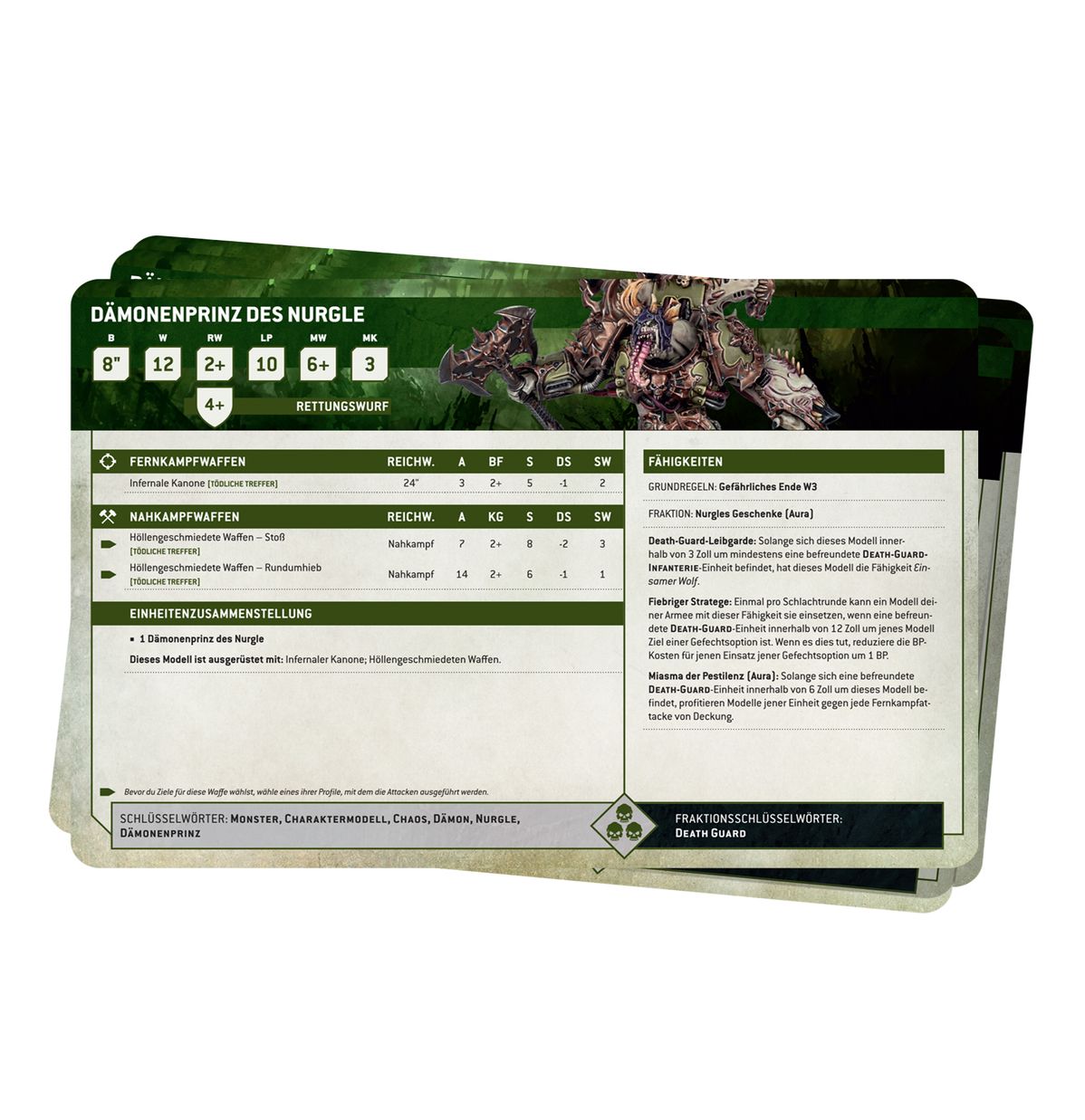 Datenblattkarten: Death Guard