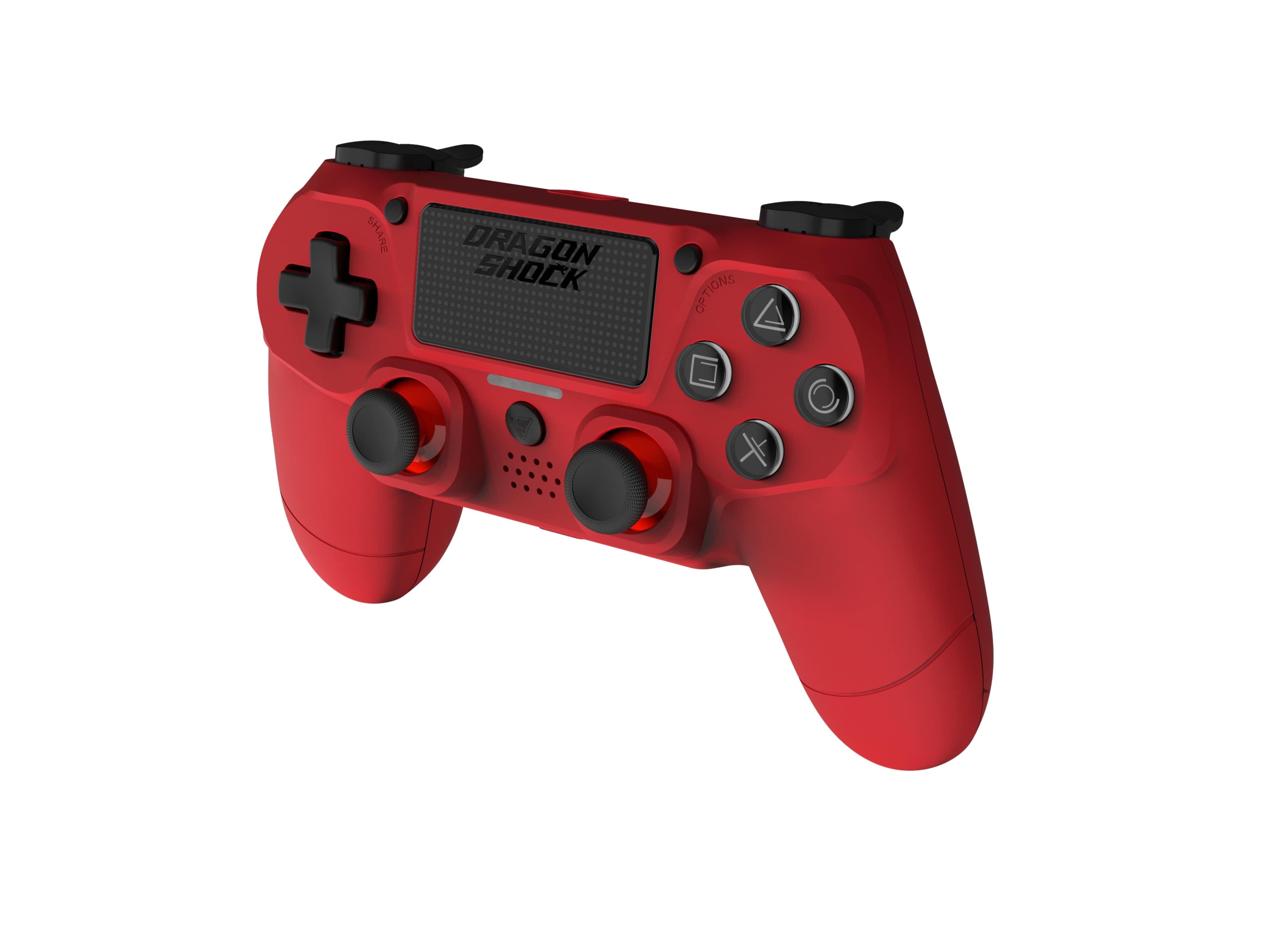 DragonShock - Bundle Manette sans fil Bluetooth MIZAR Rouge pour PS4, PC et Mobile + Tomb Raider Definitive Edition