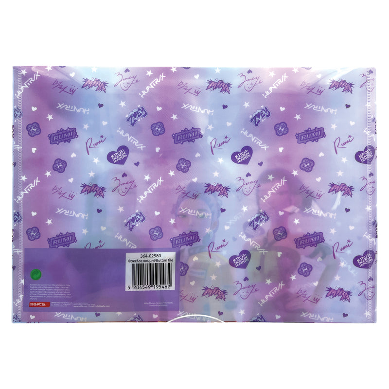 K-Pop Demon Hunters - Pochette en plastique avec bouton format A4