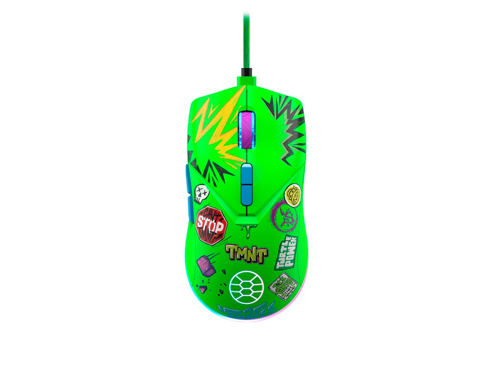 DragonShock - Souris de jeu filaire optique RGB TMNT Cowabunga