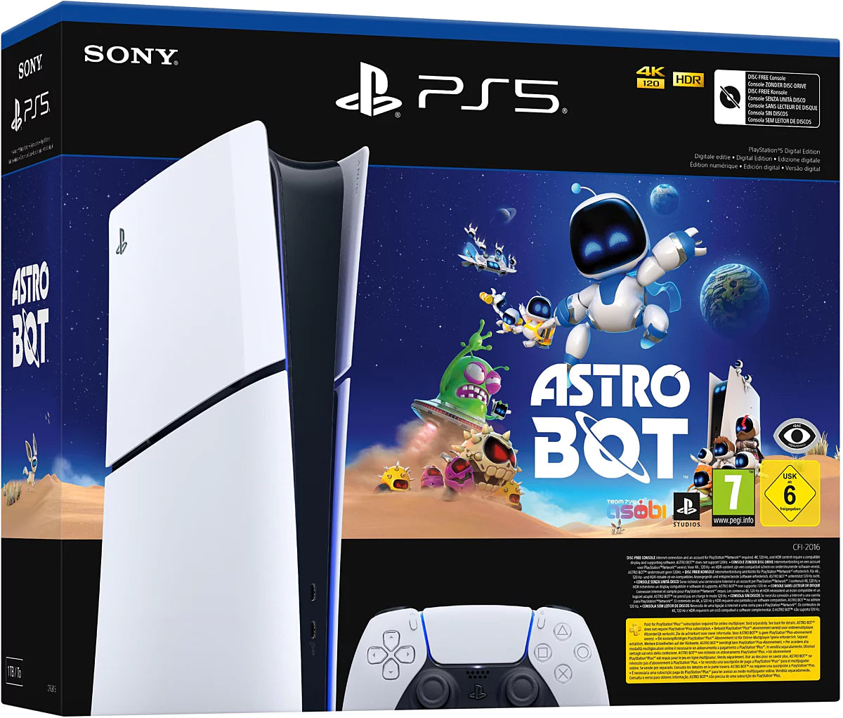Bundle - PlayStation 5 White Digital Edition (Slim Model) Astro Bot
