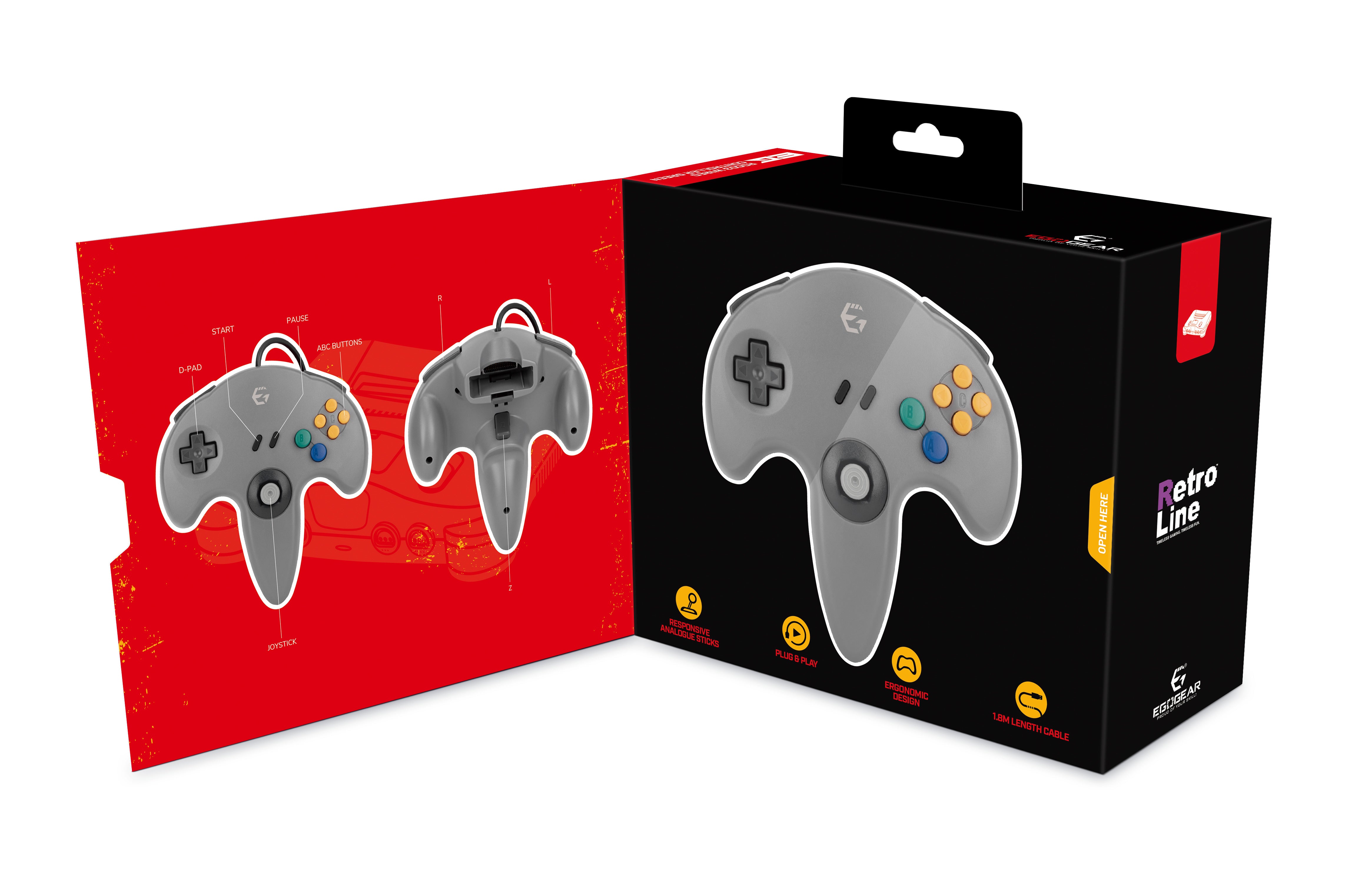 EgoGear - Manette filaire RGC03 Grise pour N64