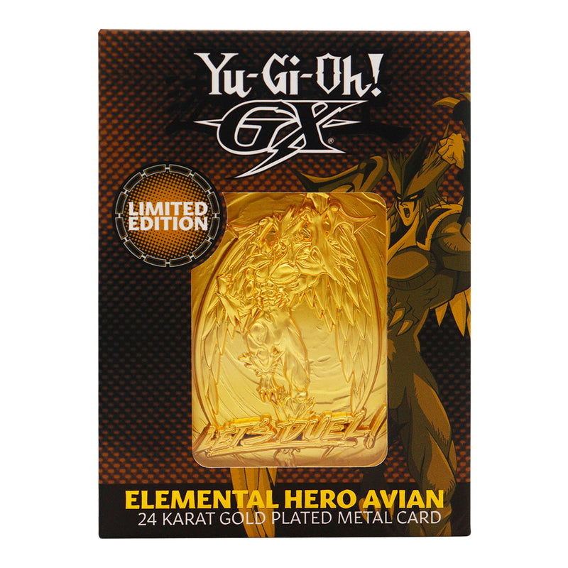 Yu-Gi-Oh! GX - Lingot Plaqué Or 24 Carats "Avian, Héros Elémentaire" en Édition Limitée