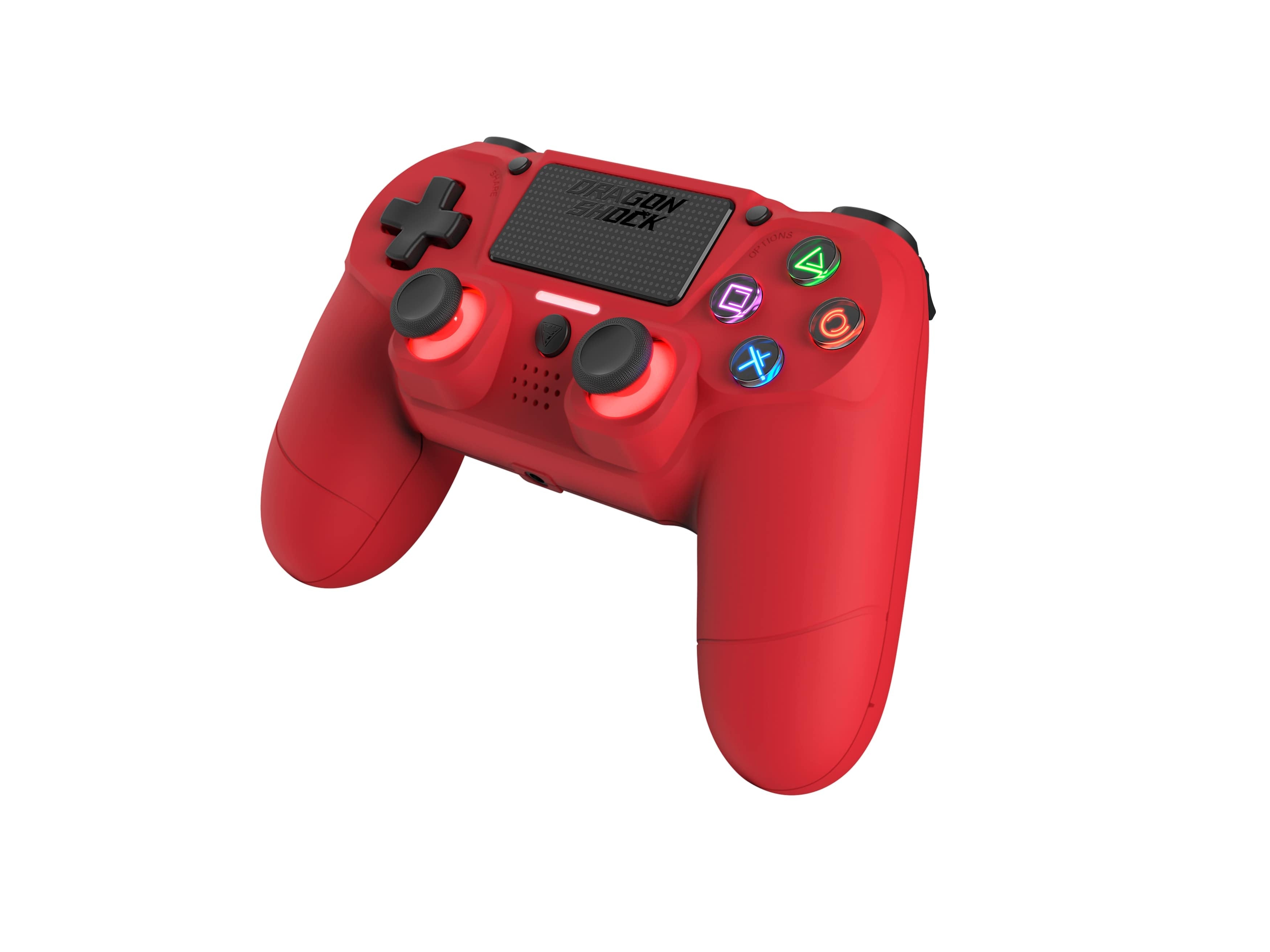 DragonShock - Bundle Manette sans fil Bluetooth MIZAR Rouge pour PS4, PC et Mobile + Tomb Raider Definitive Edition