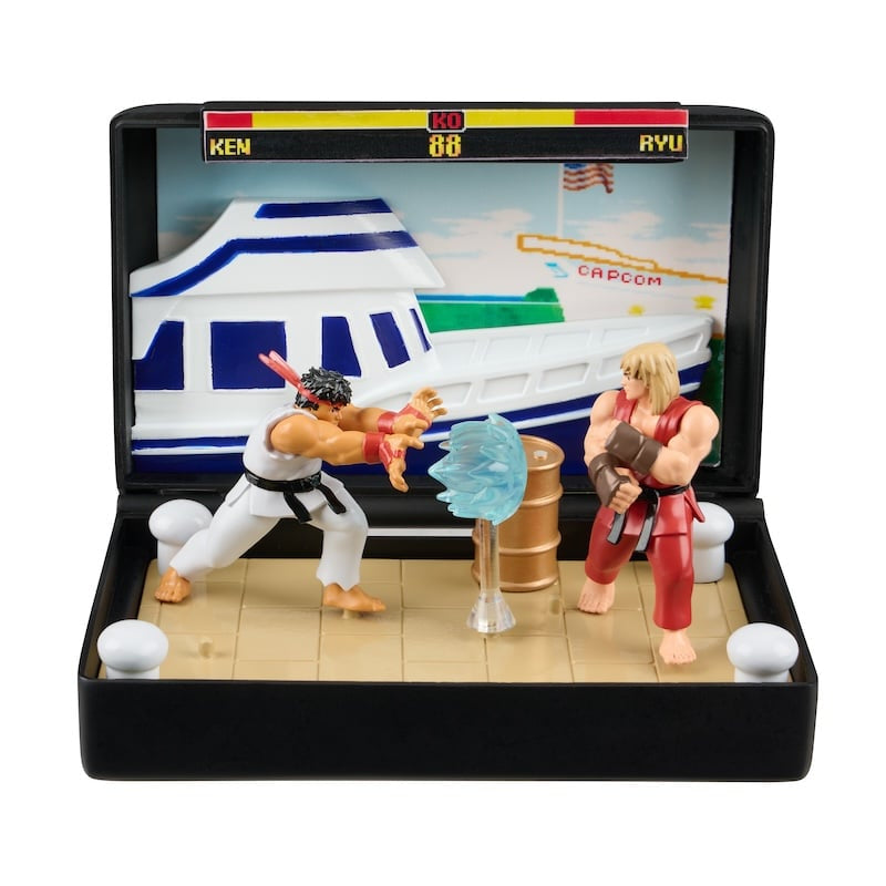 Console Heroes - Mega Drive - Street Fighter II (Ken Stage) Diorama 7cm