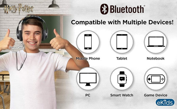 Harry Potter - Écouteurs Bluetooth pour enfants Blasons des Maisons de Poudlard - flash vidéo