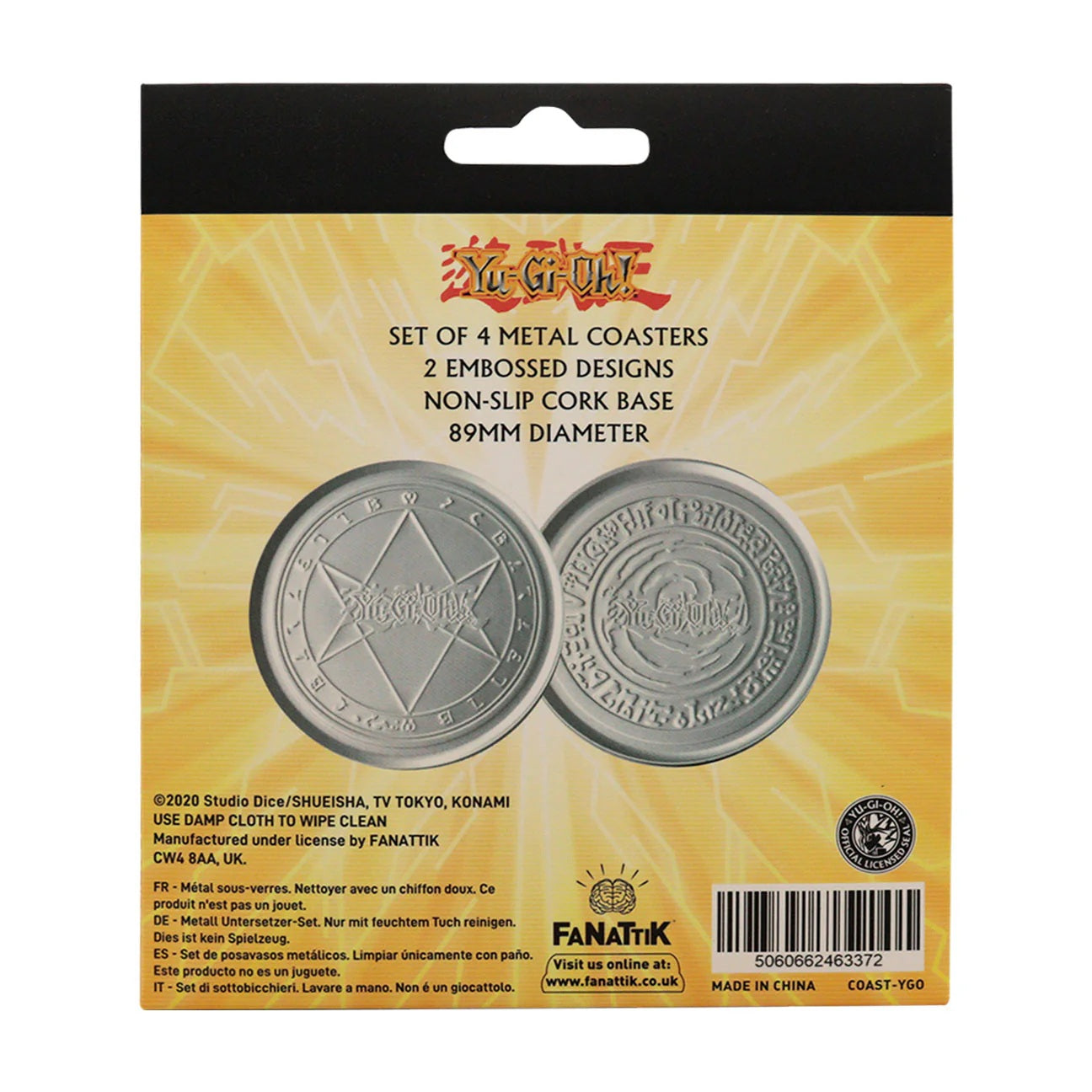 Yu-Gi-Oh! - Ensemble de 4 sous-verres en métal embossé