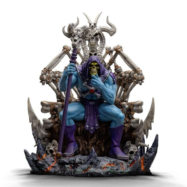 Iron Studios - Prime Scale 1/3 - Les Maîtres de l'Univers - Skeletor sur son trône Statue 67cm - flash vidéo