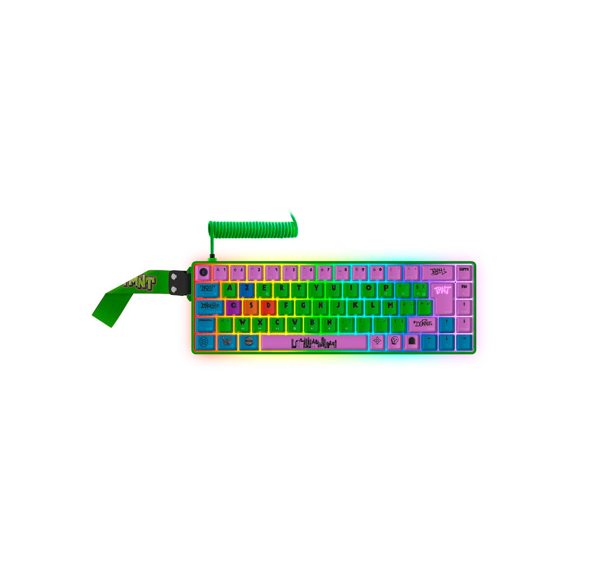 DragonShock - Clavier de jeu mécanique filaire RGB TMNT Cowabunga - Azerty FR