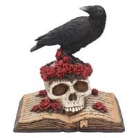 Heartaches Reflection Skull & Crow 17cm