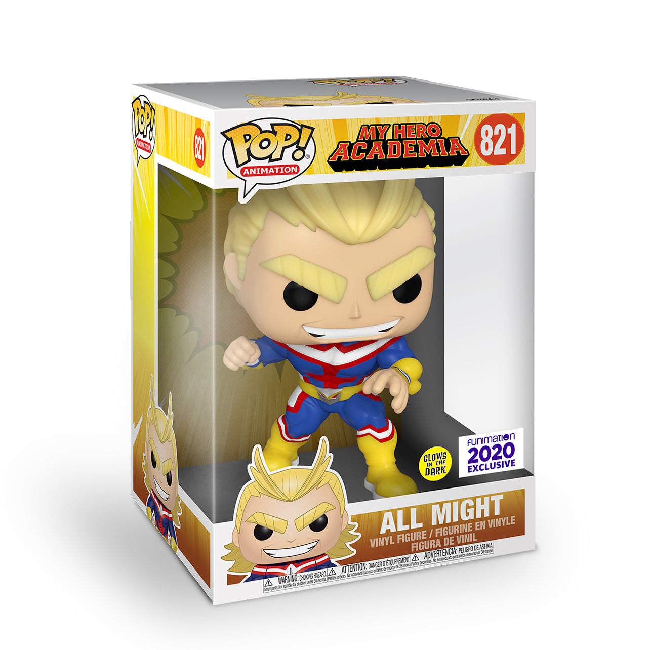 Funko Pop! Animation: My Hero Academia - All Might (Glow In The Dark) 10" Super Sized Pop! - Funimation 2020 - flash vidéo