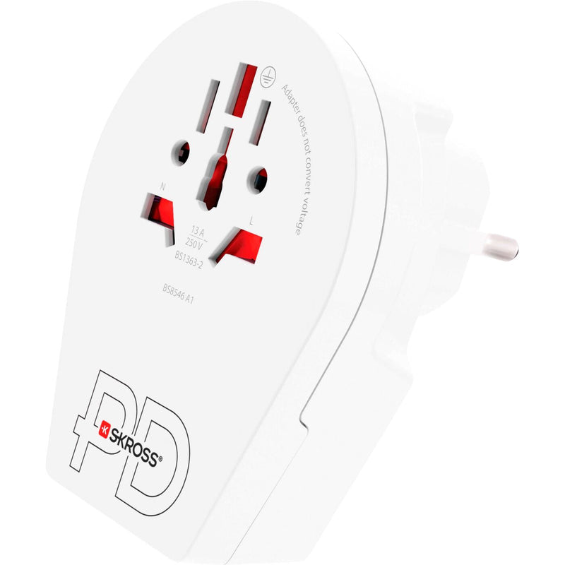 Skross - Adaptateur de voyage Monde vers Europe 16A + USB C