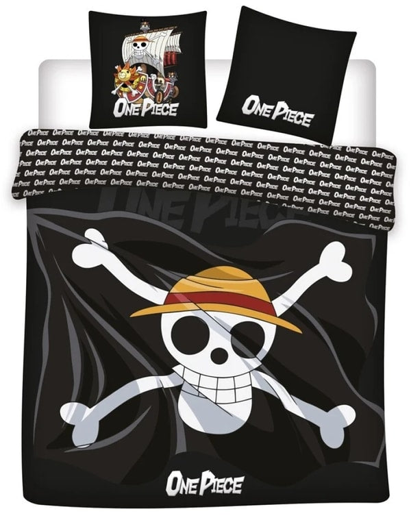 One Piece - Housse de couette en polycoton Vogue Merry (240x220cm + 2x 63x63cm) - flash vidéo