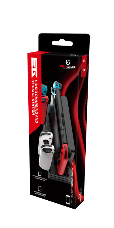 EgoGear - Station de charge et de stockage SCH30 noire pour Nintendo Switch & Switch OLED