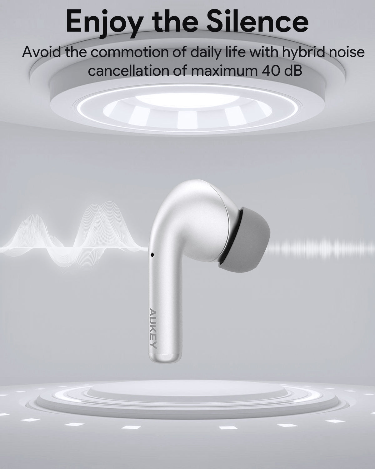 Aukey - Écouteurs sans fil connectés Beyond ANC Pro Blanc - flash vidéo
