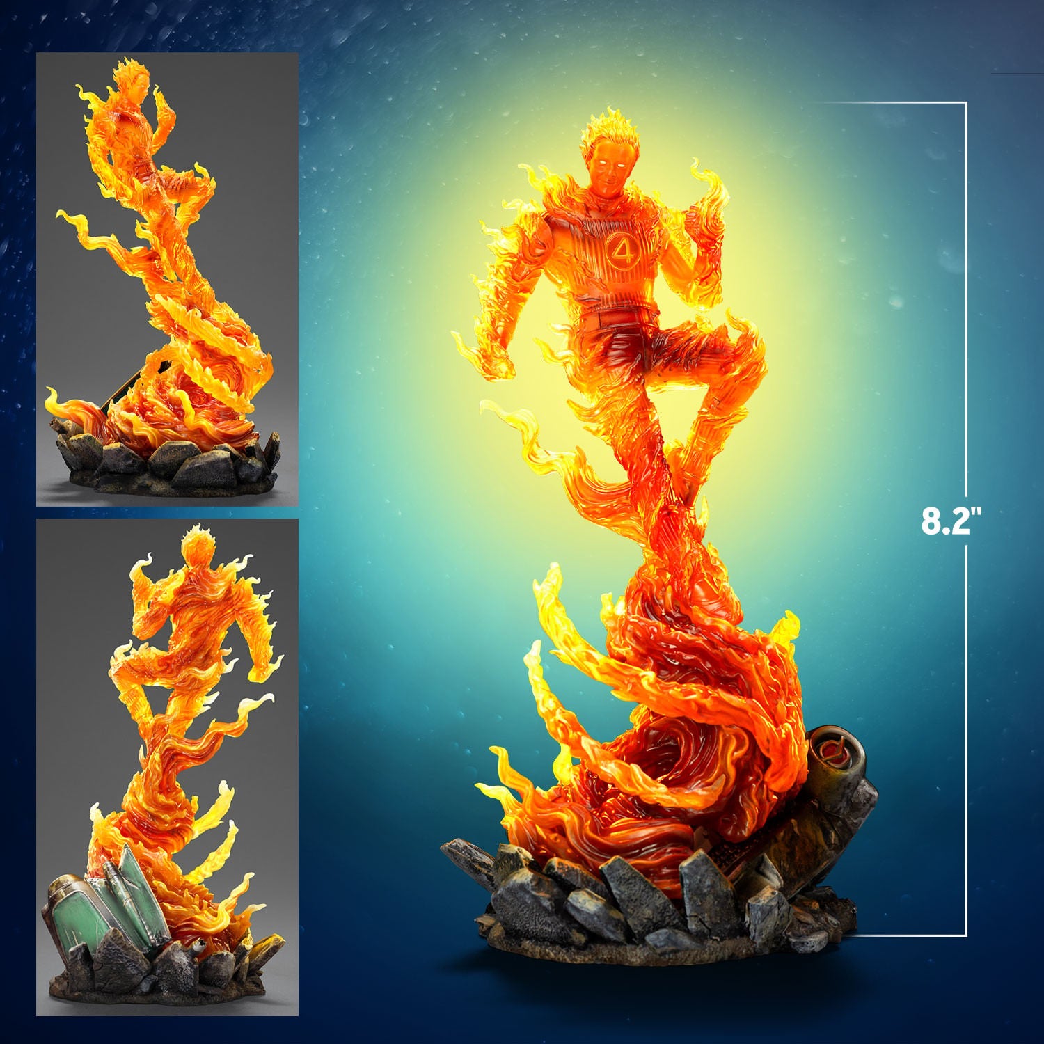 Iron Studios - Art Scale 1/10 - Marvel - The Fantastic Four: First Steps - Human Torch Statue 21cm