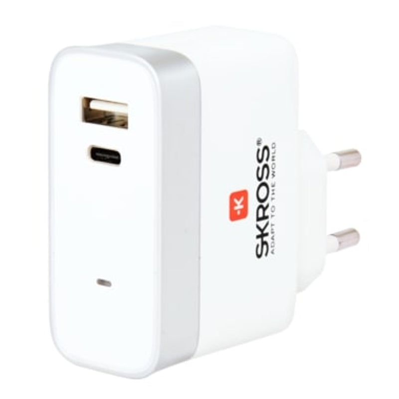 Skross 2 Ports Charger 1 X USB + 1 TYPE C EURO PLUG