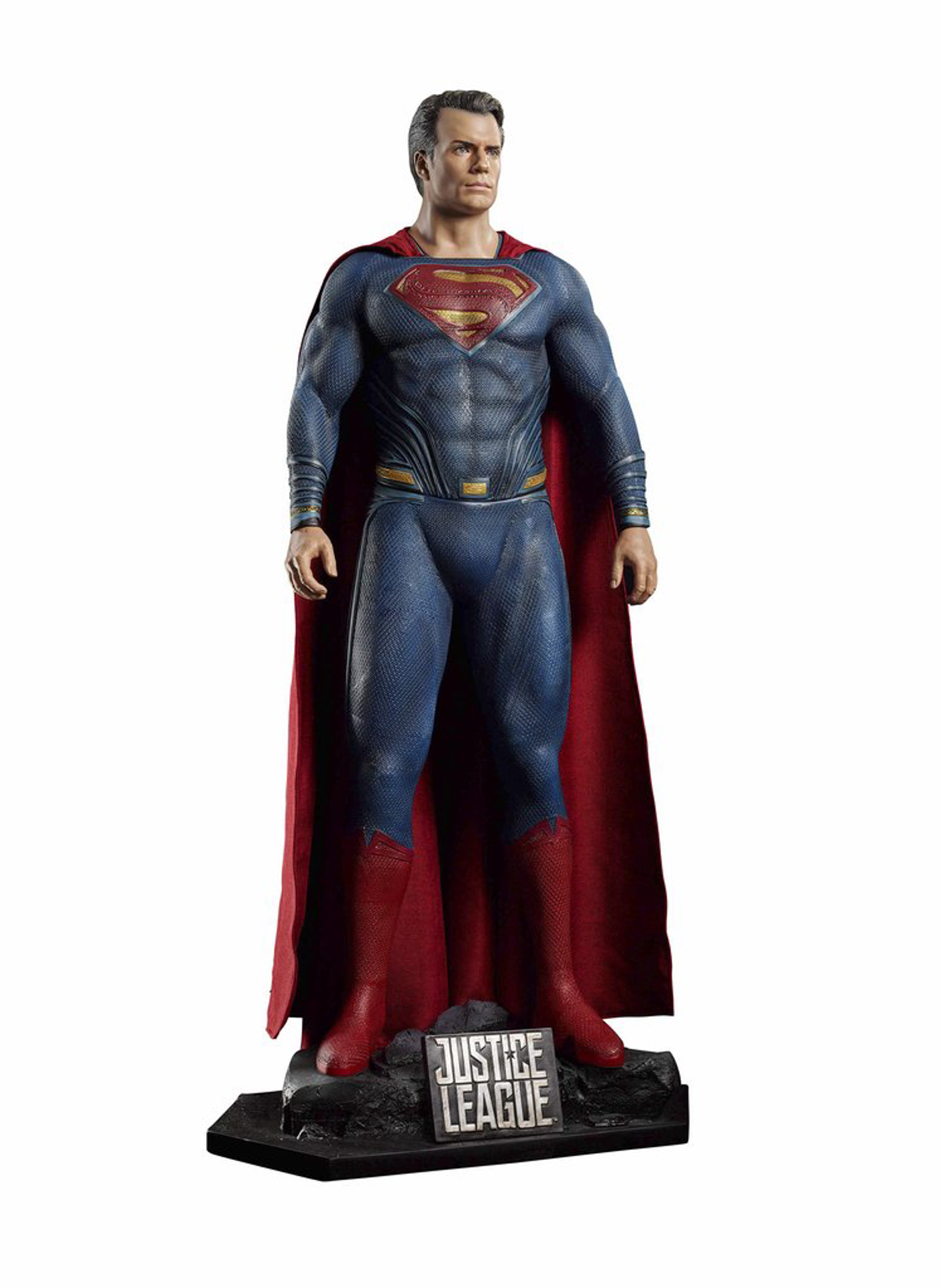 Justice League - Statue taille réelle Superman (Base incluse) - flash vidéo