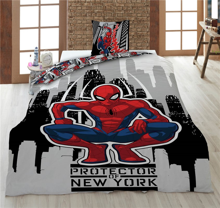 Marvel - Spider-Man - Housse de couette en Polycoton + 1 taie d'oreiller (140x200cm + 65x65cm)