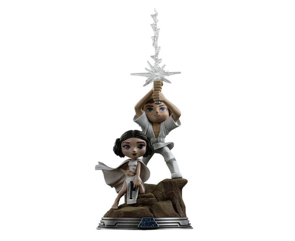 Iron Studios - MiniCo - Star Wars: Episode IV - Un nouvel espoir - Luke et Leia Statue 28cm