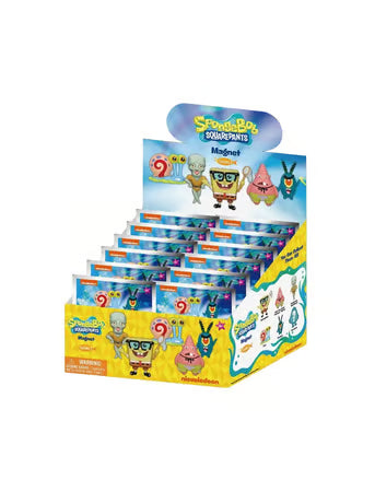 Nickelodeon - Assortiment en blind box d'aimants de collection Bob l'éponge en mousse (Série 2) (12 pcs)