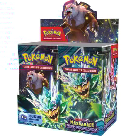Pokémon JCC - Écarlate et Violet - Pack de Booster Mascarade Crépusculaire (Display x36) - flash vidéo