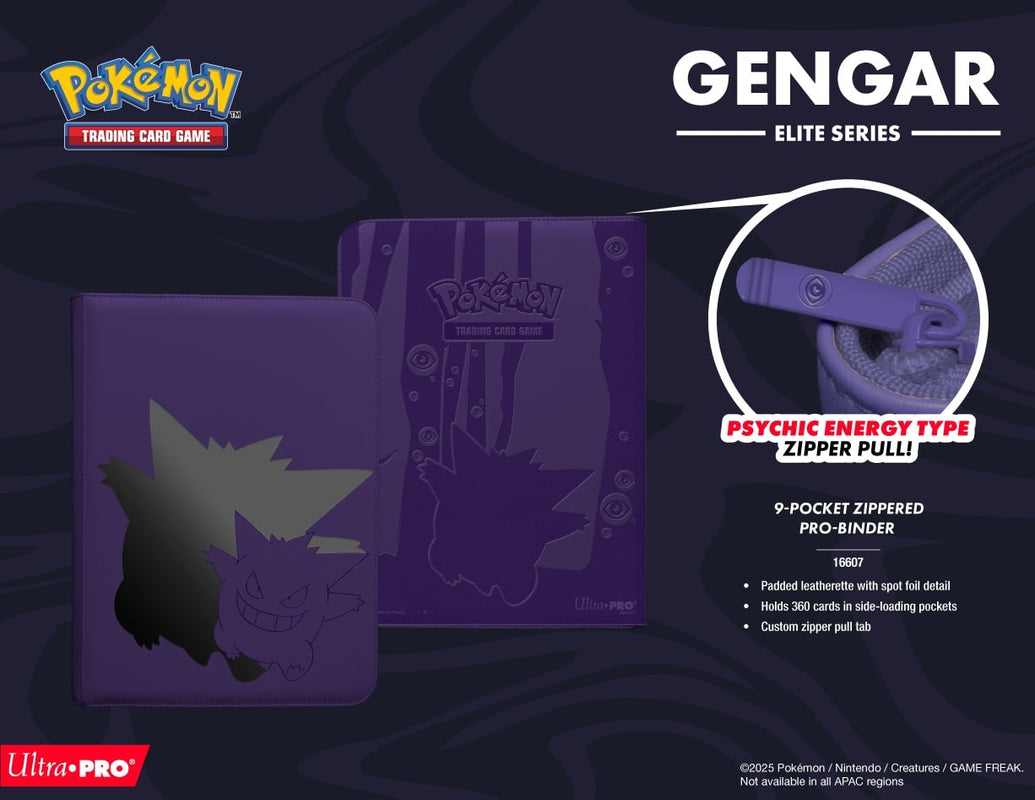 Ultra Pro - Pokémon JCC - Classeur PRO à 12 pochettes Élite avec fermeture élastique Ectoplasma