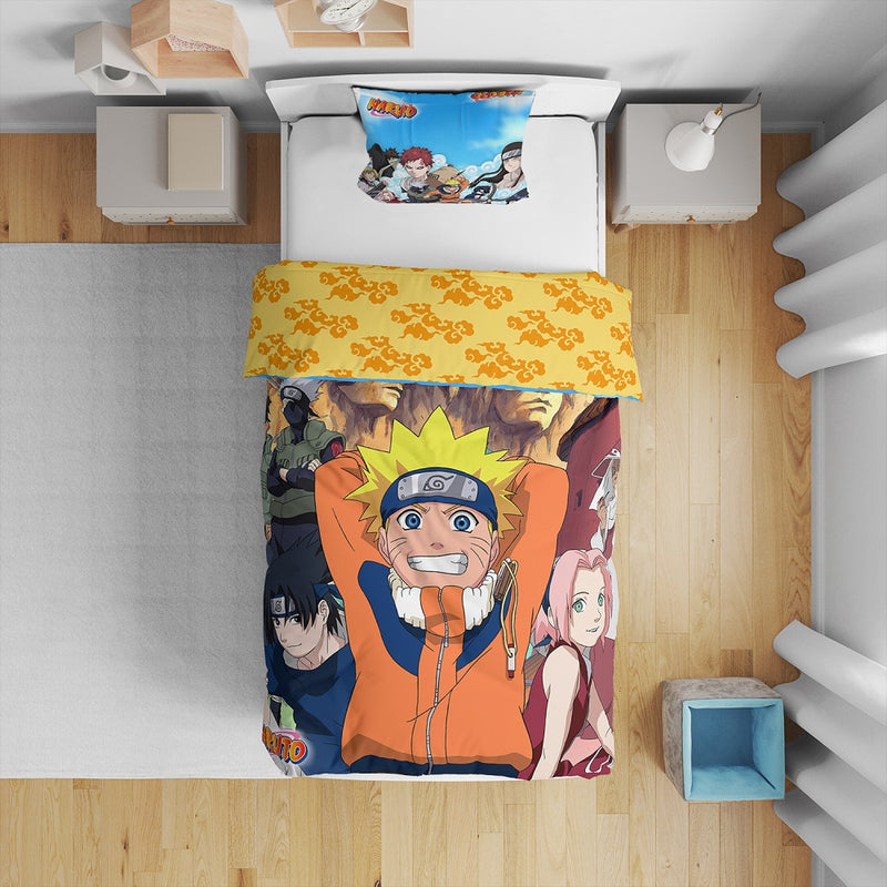 Naruto - Parure de lit en microfibre Konoha (140x200cm + 63x63cm)