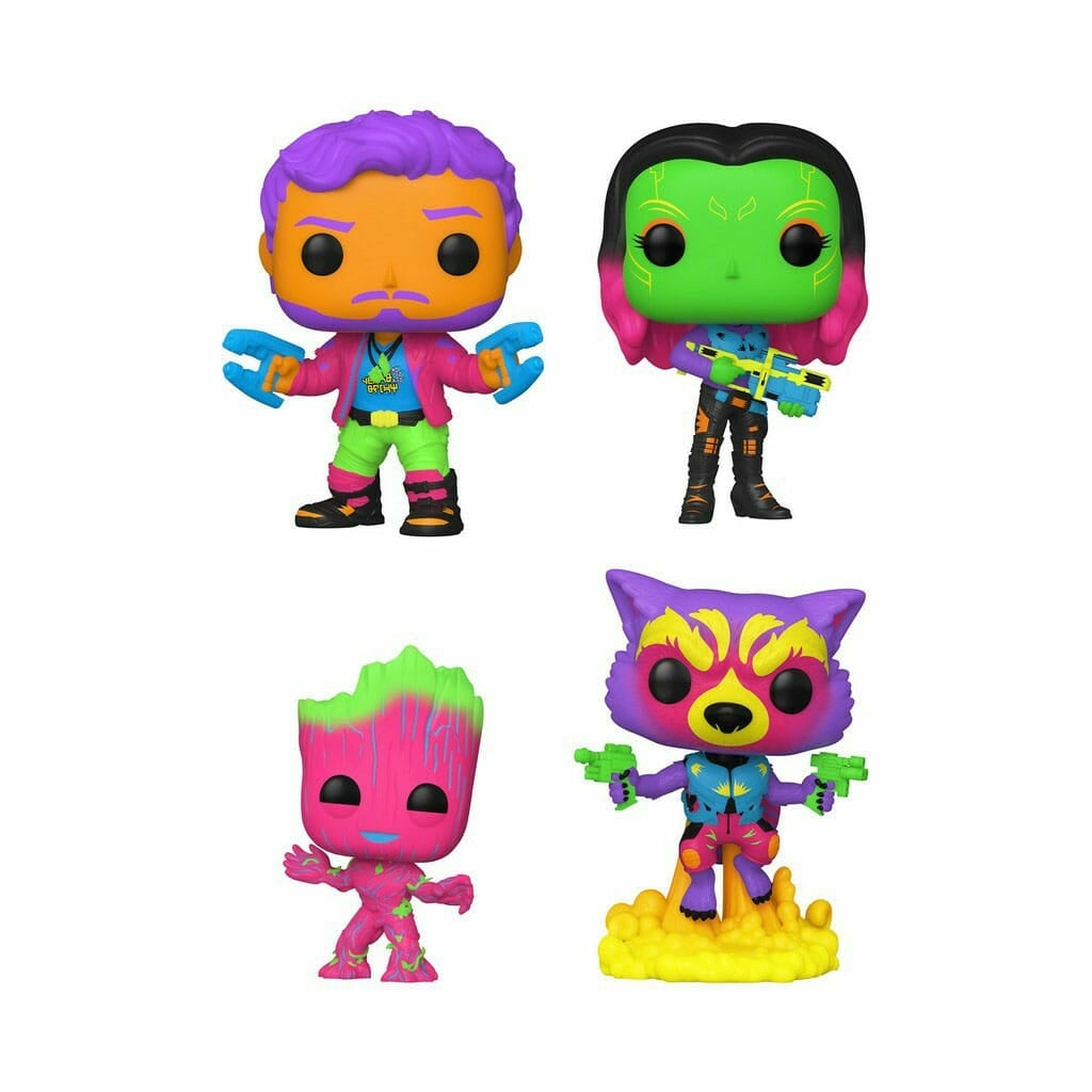Funko Pop! 4-Pack: Marvel: Guardians of the Galaxy vol.2 - Star-Lord / Gamora / Groot / Rocket Raccoon (Blacklight)