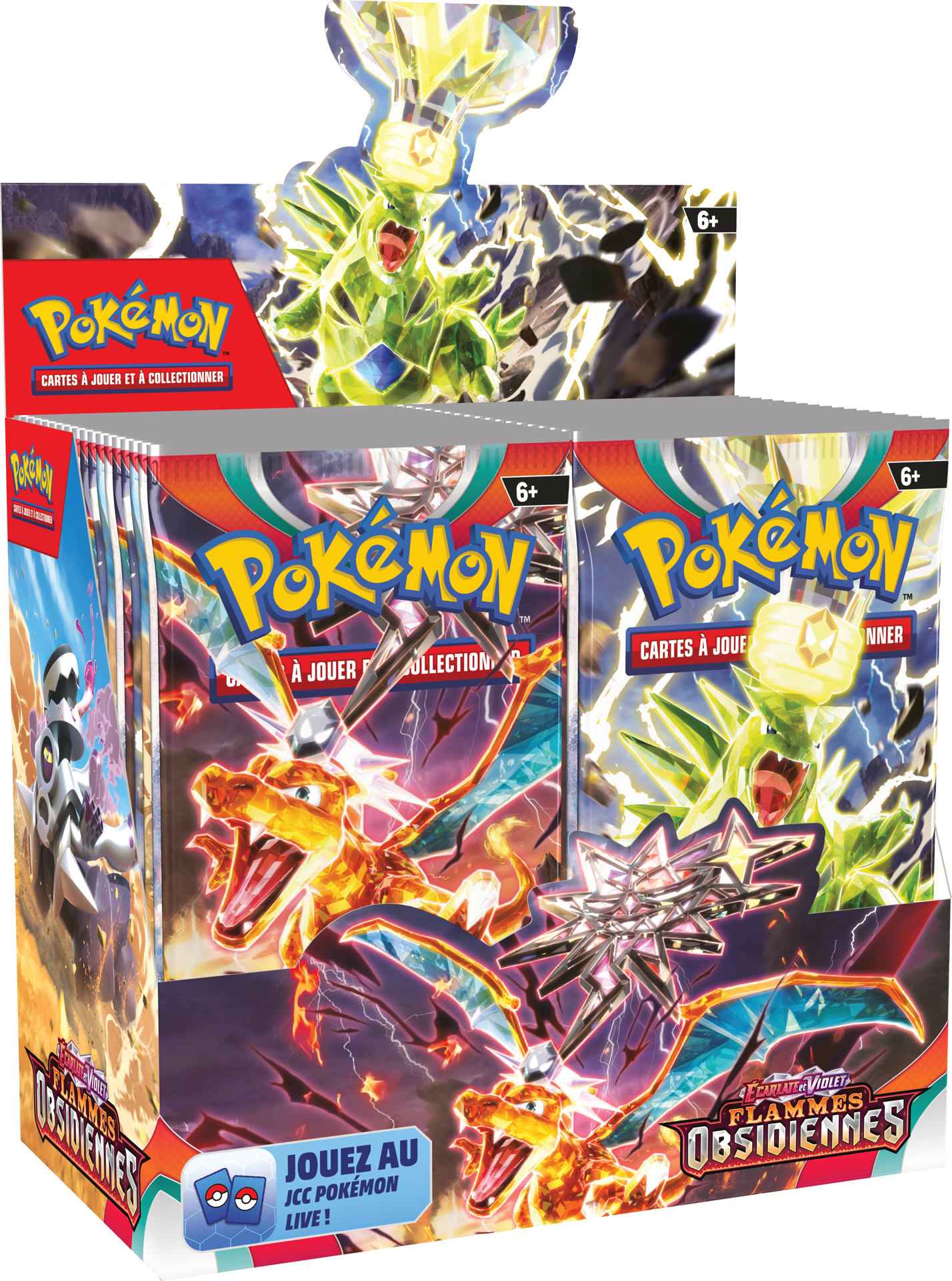 Pokémon JCC - Écarlate et Violet - Pack de Booster Flammes Obsidiennes (Display x36) - flash vidéo