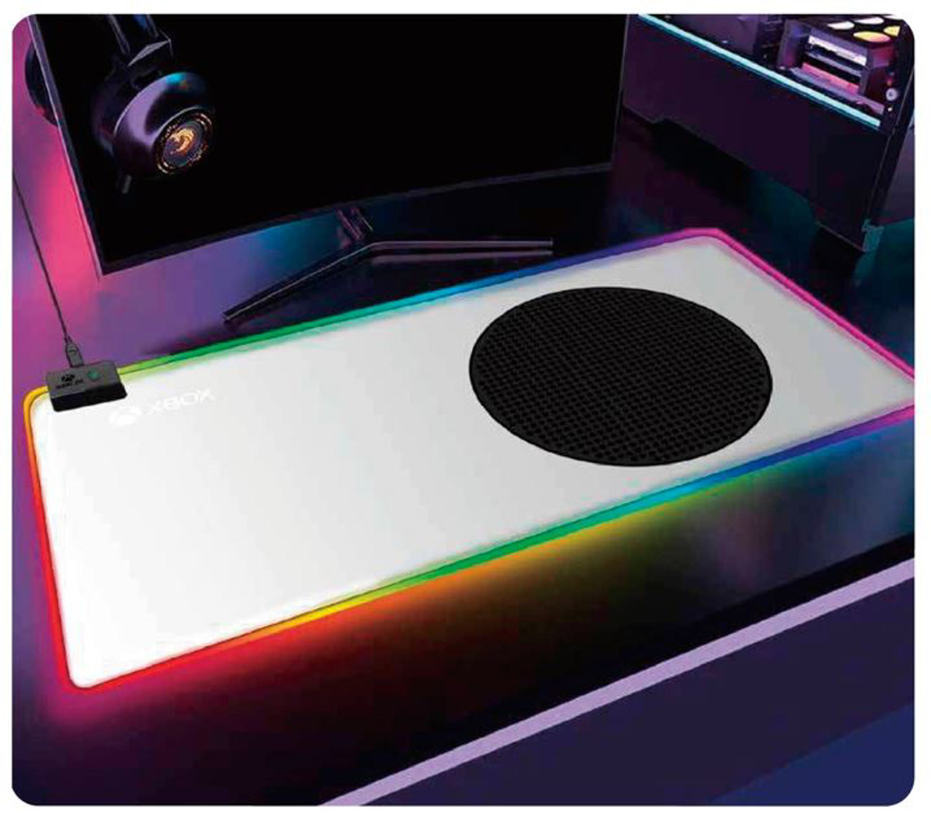 UKON!C - Microsoft - Tapis de souris Gaming RGB - Xbox Series S - flash vidéo
