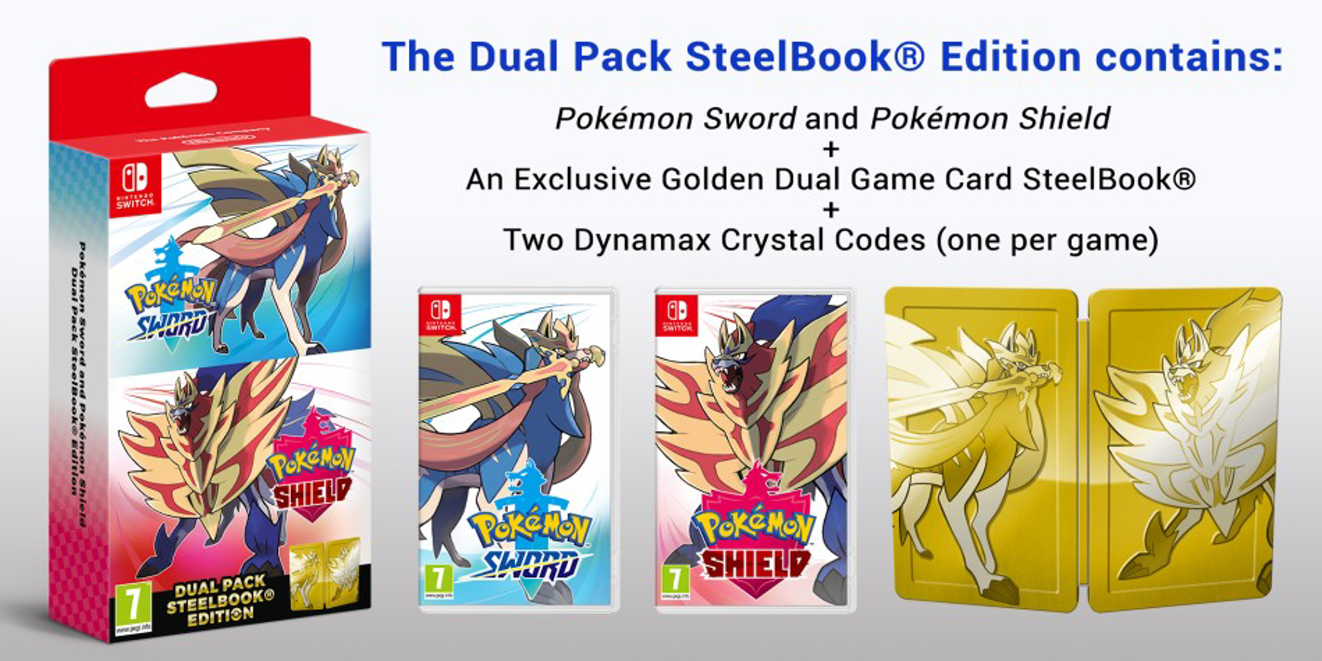 Pokémon Épée + Pokémon Bouclier - Golden Steelbook Bundle - flash vidéo