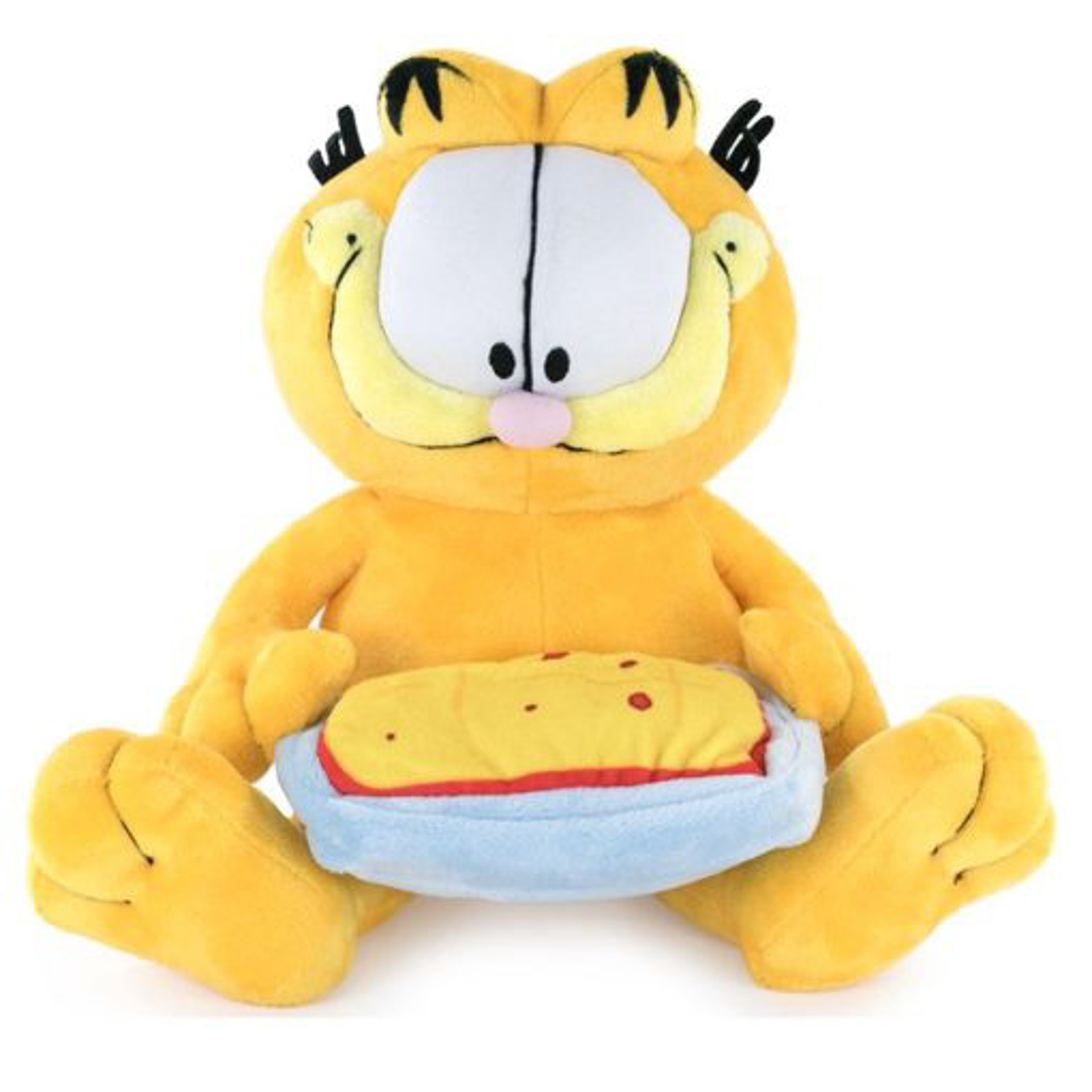 Garfield - Garfield avec lasagne - Peluche 28cm - flash vidéo