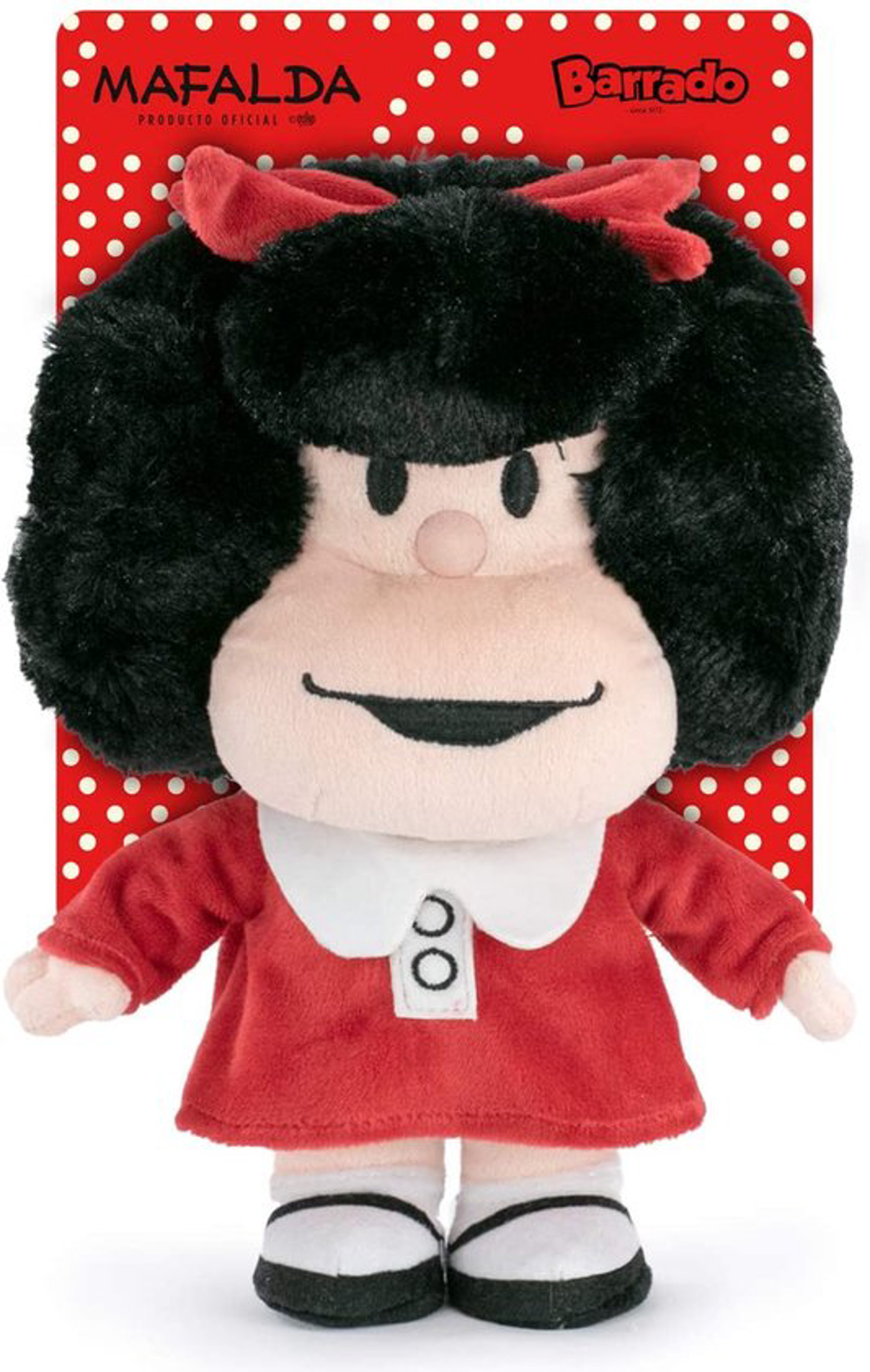 Mafalda - Mafalda avec robe rouge - Peluche 32cm - flash vidéo