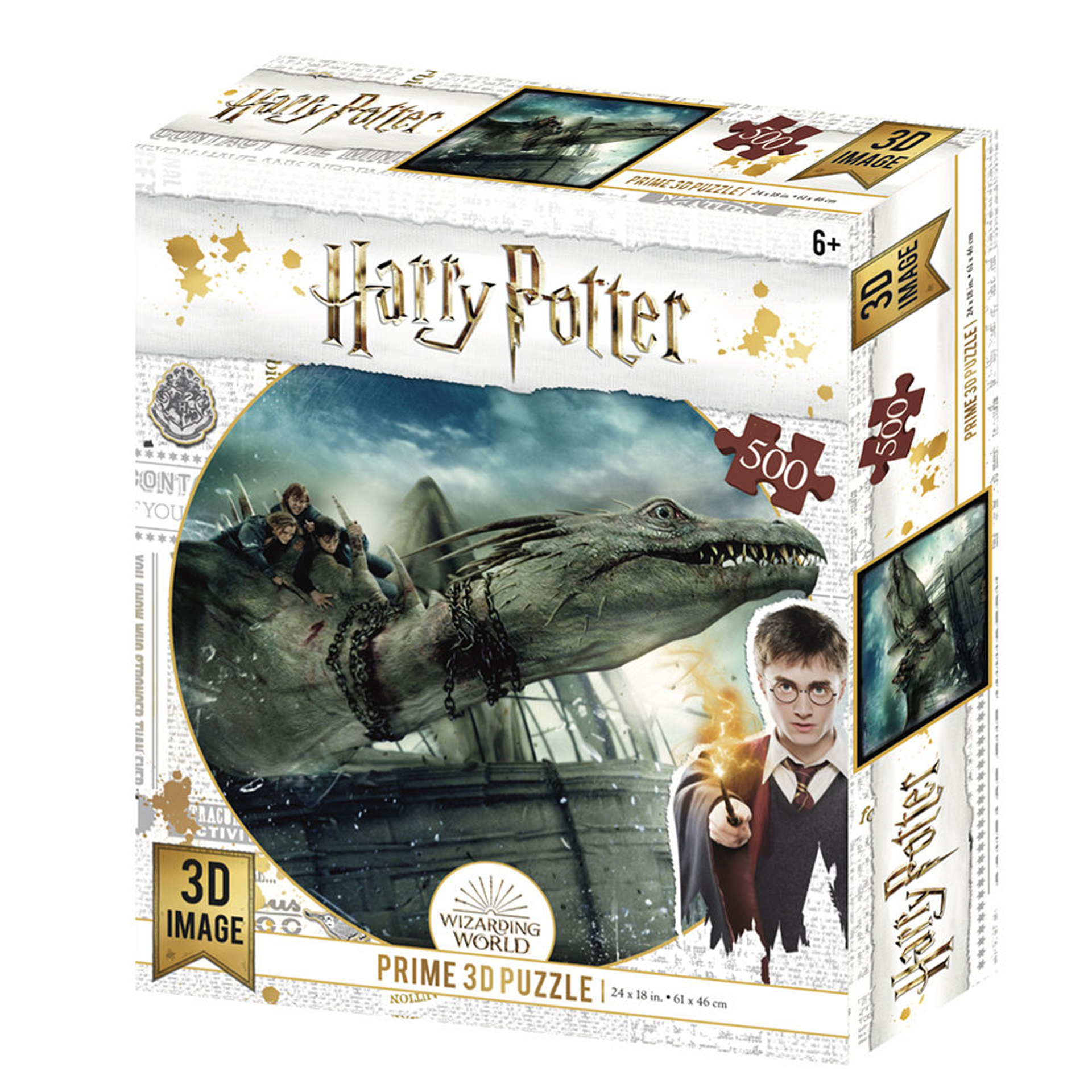 Harry Potter - Puzzle lenticulaire Dragon de Gringotts 500 pcs 61x46 cm - flash vidéo