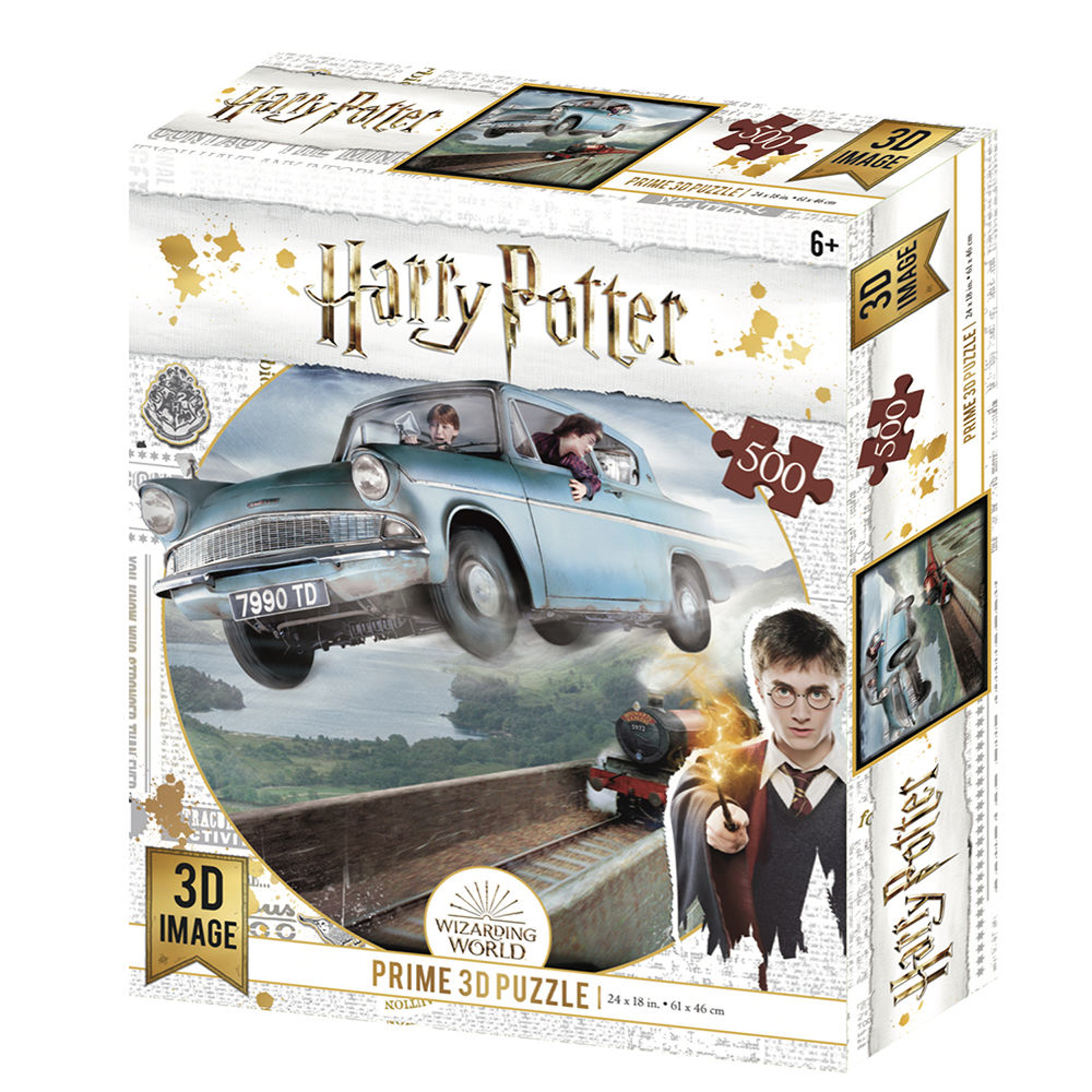 Harry Potter - Puzzle lenticulaire Ford Anglia et Poudlard Express 500 pcs 61x46 cm - flash vidéo