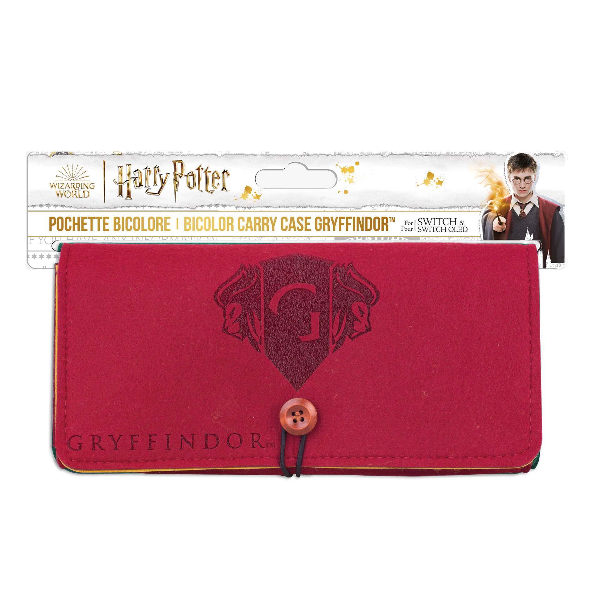 Harry Potter - Pochette de transport en feutrine - Modèle Gryffondor pour Nintendo Switch et Switch OLED - flash vidéo