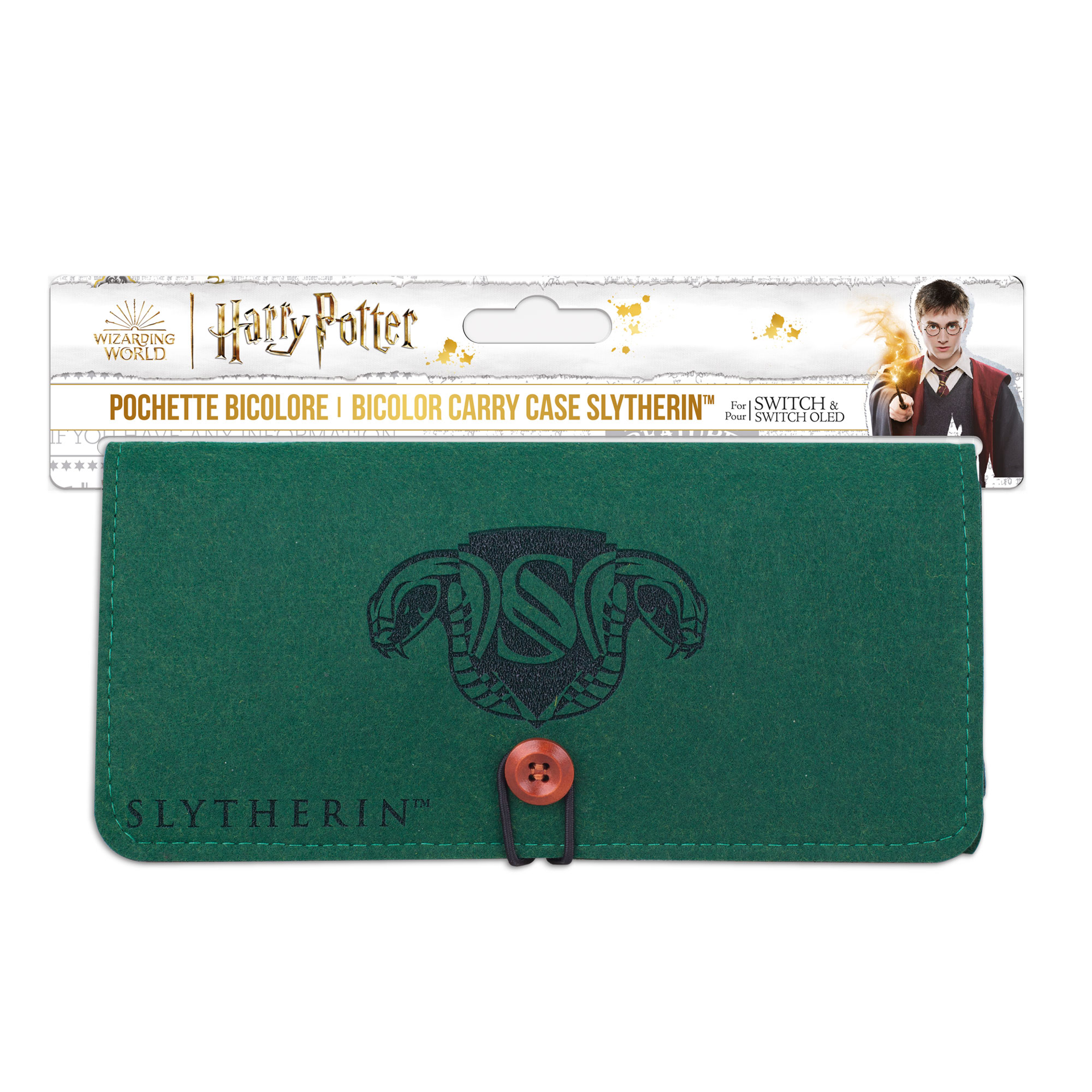 Harry Potter - Pochette de transport en feutrine - Modèle Serpentard pour Nintendo Switch et Switch OLED - flash vidéo