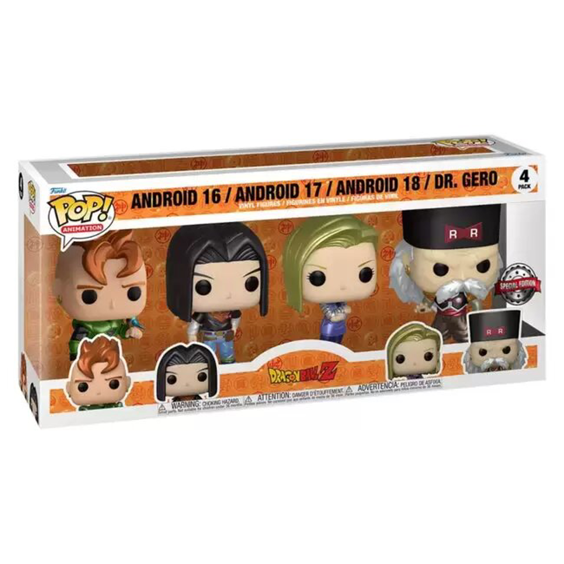 Funko Pop! 4-Pack: Animation: Dragon Ball Z - Android 16 / Android 17 / Android 18 / Dr. Gero (Special Edition) - flash vidéo