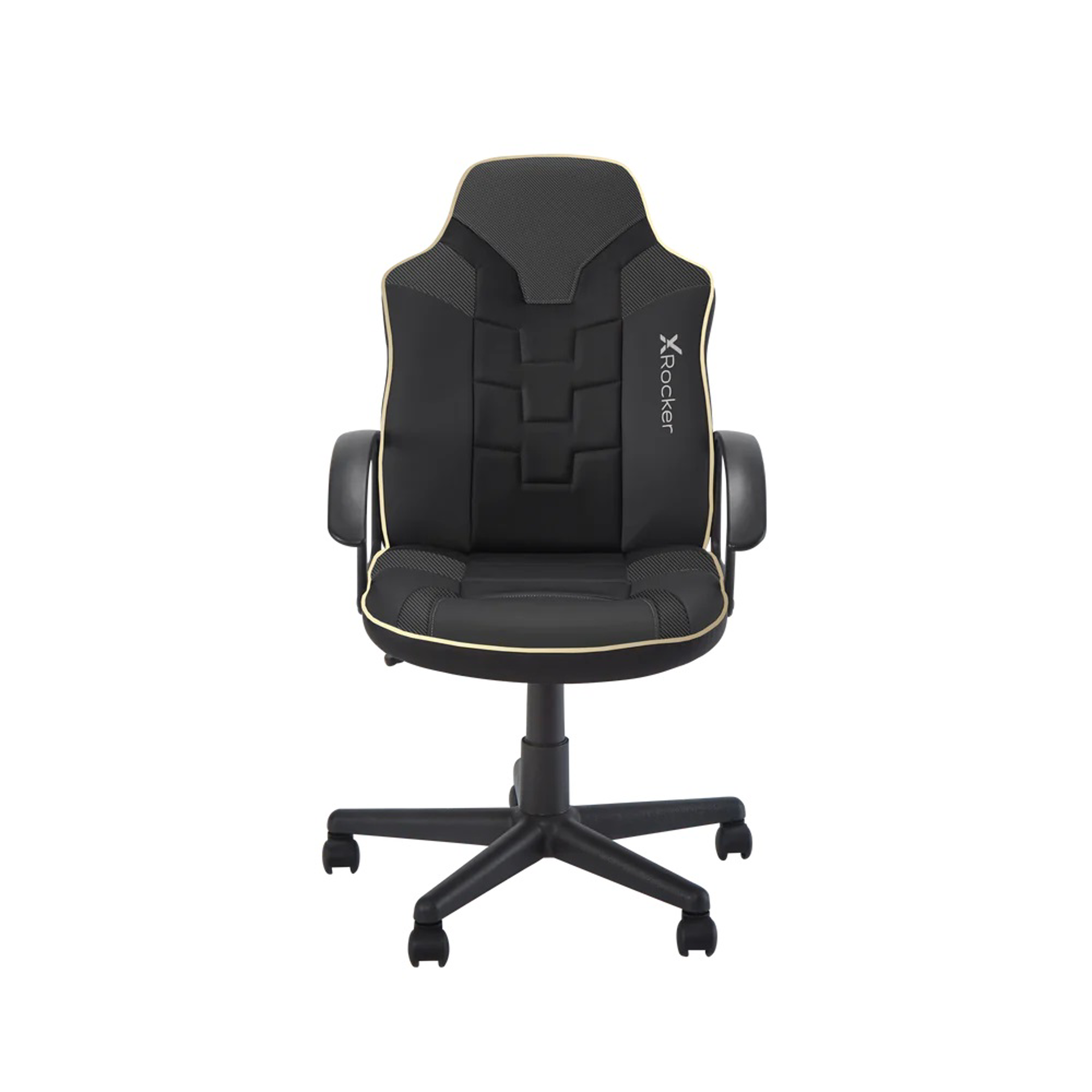 X Rocker - Chaise de bureau Saturn à roulettes et mi-dossier Noire/Dorée - flash vidéo