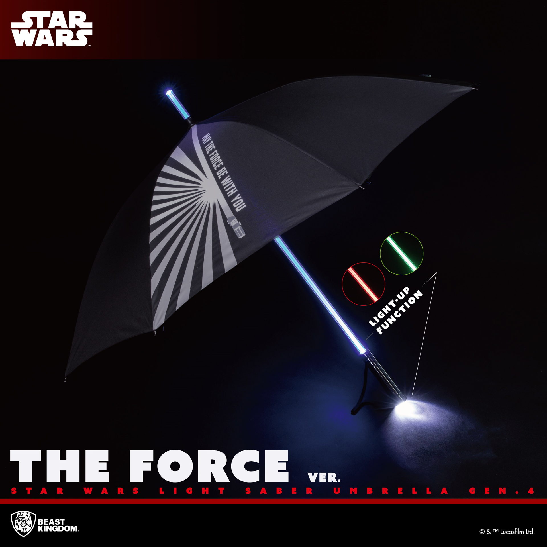 Star Wars - Parapluie Sabre Laser Gen.4 - May The Force Be With You - flash vidéo