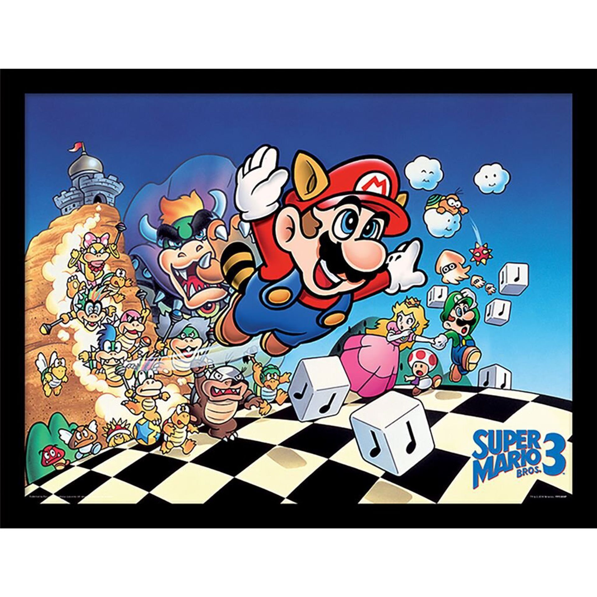 Nintendo - Super Mario Bros. 3 (Art) Cadre Collector 30x40cm - flash vidéo