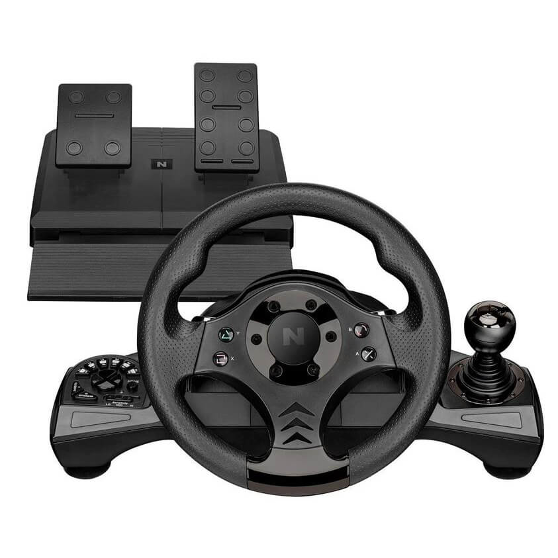 Nitho - Volant de course Noir Drive Pro V16 pour PlayStation 4, PlayStation 3, Nintendo Switch, Xbox One, Xbox Series et PC - flash vidéo