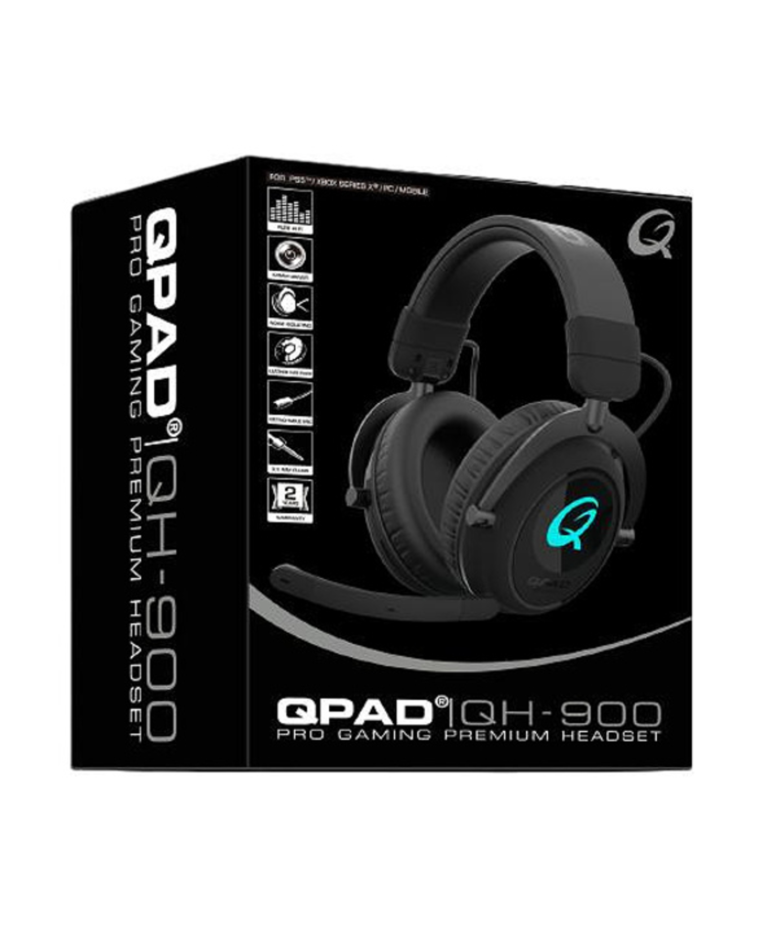 QPAD - QH-900 - Casque de jeu stéréo sans fil Noir pour PC, PS4/PS5, X
